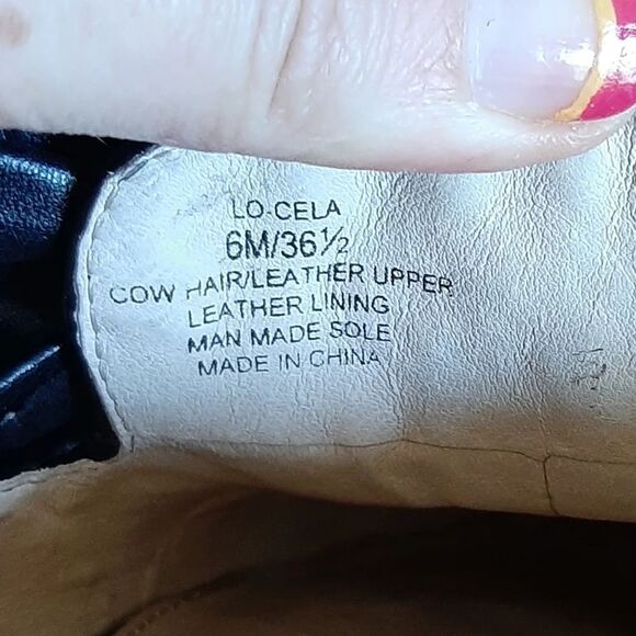 Louise et Cie Lo Cela Cow Hair Leather Slip On Mules 6 36.5 Bow Jaguar Flats - Picture 8 of 12